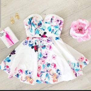 Floral Short Prom Dress